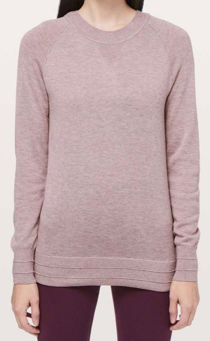 Lululemon Apres Your Way Sweater in a heathered blush